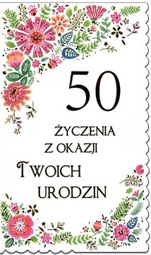 Na 50 urodziny kartka z życzeniami urocza A6452-50