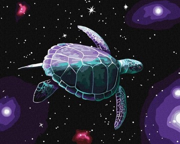 MALOWANIE PO NUMERACH żółw zwierzęta 40x50cm zestaw prezentowy