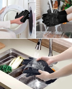 RĘKAWICZKA DO GRILLA ŻAROODPORNA KUCHENNA OCHRONNA ANTYPOŚLIZGOWA GOTOWANIA