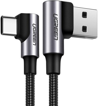 UGREEN kątowy kabel USB-USB-C QC 3.0 PD 3A 2m
