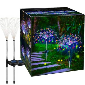 2x LAMPA SOLARNA ogrodowa 150 LED drzewko dmuchawiec fajerwerki