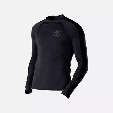 Koszulka UV rashguard POSEIDON męska czarna z długim rękawem rozmiar S