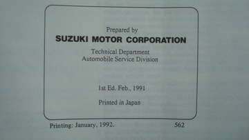 Suzuki Vitara I książka napraw Suzuki Vitara LANG LONG 5d serwisówka 1992r