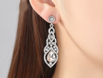 СВАДЕБНЫЕ СЕРЬГИ С ЦИРКОНИЯМИ, КРАСИВЫЕ, ВПЕЧАТЛЯЮЩИЕ