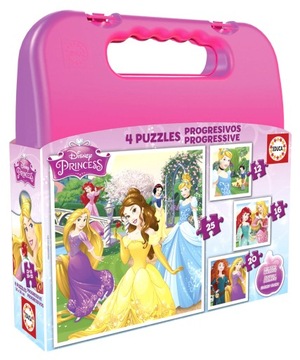 Educa Puzzle 12 16 20 25 Księżniczki z bajek Disneya walizka