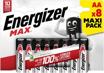 8x Energizer Max LR6 AA R6 E91 1,5 В батарея