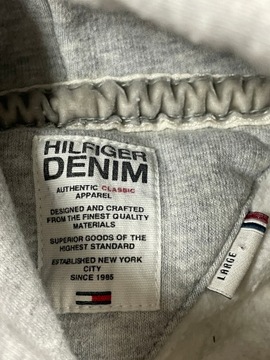 Hilfiger Denim Bluza Męska Szara Gruba Logo Klasyk Unikat M