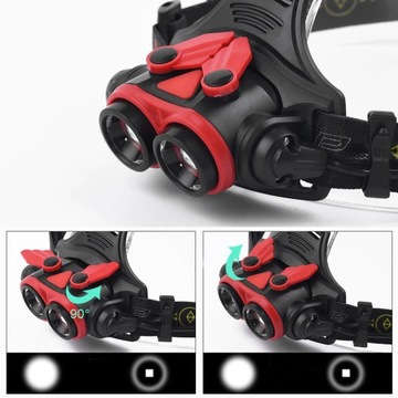 Latarka czołowa 2 x XM-L T6 ZOOM x 2 czołówka USB LC11