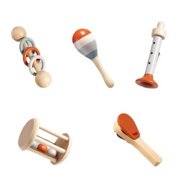 DZIECIĘCE DREWNIANE INSTRUMENTY MUZYCZNE ZESTAW DLA DZIECI MONTESSORI