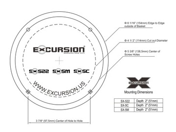 Excursion SX-5.3C Zestaw głośników samochodowych system 3drożny 13cm 130mm