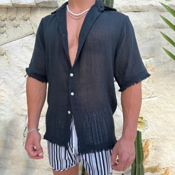2023 Men's Summer Casual Cotton Linen Shirts Solid