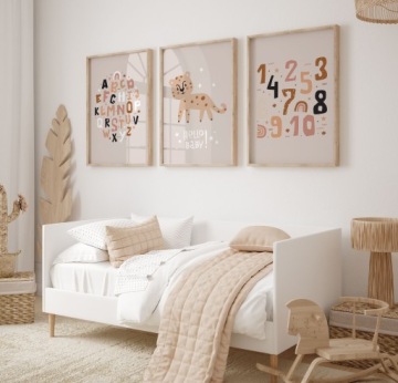 Набор из 3 постеров А3 Boho Tiger Различные узоры