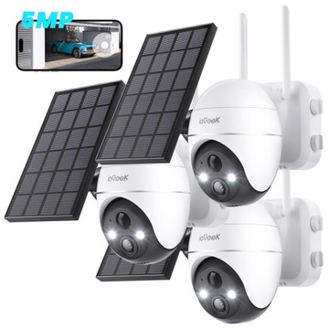 3x Solarna Kamera Zewnętrzna Obrotowa IP WiFi 5MPx