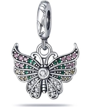 MD CHARMS zawieszka motyl zielone elementy | S925