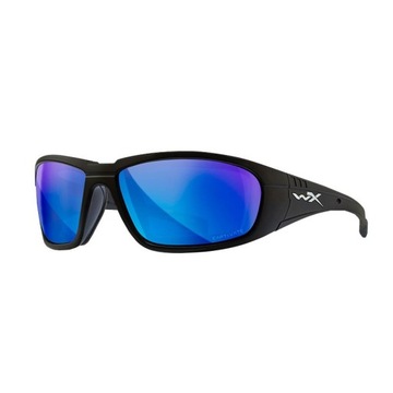Wiley X Boss Captivate CCBOS09 синие зеркальные поляризационные очки, черные, упаковка