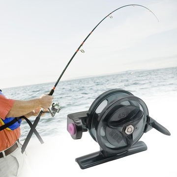 Катушка для зимней рыбалки, противоскользящее колесо для зимней рыбалки, портативное, черное, S