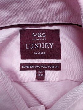 M&S LUXURY koszula 100% cotton 39-40 spinki