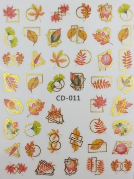 NAKLEJKI NA PAZNOKCIE JESIENNE LISTKI SAMOPRZYLEPNE DO ZDOBIEŃ
