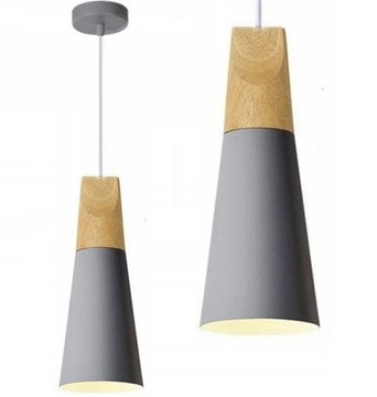 LAMPA WISZĄCA METAL DREWNO LOFT SCANDI B KOLORY