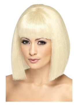 PERUKA BLOND BOB Z GRZYWKĄ KOKIETKA RETRO