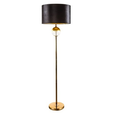LAMPA STOJĄCA KAJA NA PODSTAWIE SZKŁA Z METALEM 46X157CM CZARNY ABAŻUR