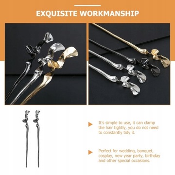 Геометрическая металлическая вилка для палочек для волос