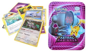 КАРТЫ ПОКЕМОНЫ МЕТАЛЛ.БАНКА 40 КАРТ + ФИГУРКИ ПОКЕМОНОВ 24 ШТ.