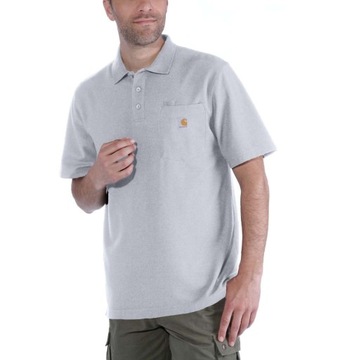 CARHARTT Polo koszulka z kieszonką szara M