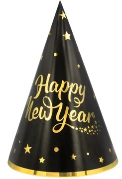 Czapeczki Happy New Year Papierowe Sylwester 6szt