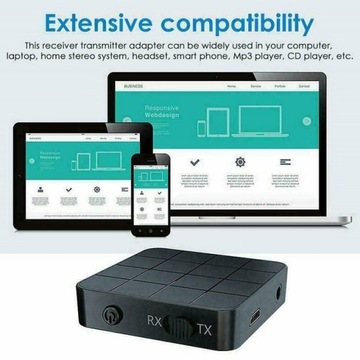 ПРИЕМНИК BLUETOOTH 5.0 ПЕРЕДАТЧИК 2-в-1 РАЗЪЕМ AUX USB