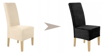 Чехол на СТУЛ XXL, ЧЕРНЫЙ ЭЛАСТИЧНЫЙ ВЕЛЮР