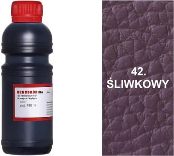 ŚLIWKOWA 42 DUŻA FARBA RENOSKÓR 480ml WILBRA LAKIER BARWNIK DO SKÓRY G12-85