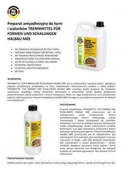 Środek Antyadhezyjny 15L do Szalunków i Form M05