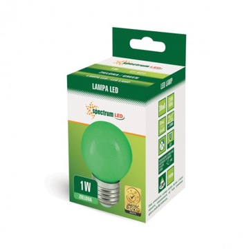 Żarówka LED E27 1W zielona kulka do GIRLAND 20lm