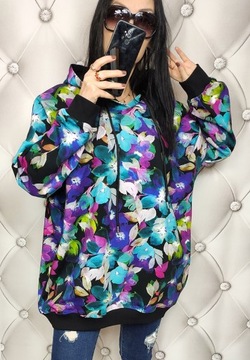 TUNIKA BLUZA BAWEŁNIANA KAPTUR OVERSIZE PLUS SIZE DUŻE ROZMIARY 48-54