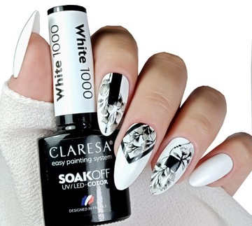 CLARESA LAKIER HYBRYDOWY WHITE 1000 BIAŁY