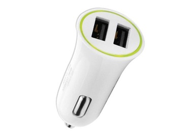 ŁADOWARKA SAMOCHODOWA 2 X USB 5 V / 2.1 A BIAŁA