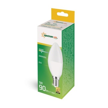 Żarówka LED Świecowa 1W E14 NW WOJ+14452 Spectrum