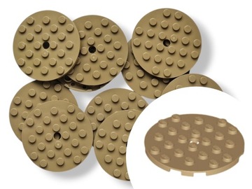 LEGO 11213 PLATE Round 6x6 Płytka Dark TAN Piaskowy 5szt