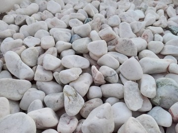 Галька белая галька 40-60 мм для сада.