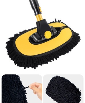 ТЕЛЕСКОПИЧЕСКАЯ ЩЕТКА ДЛЯ МЫТЬЯ АВТОМОБИЛЕЙ И ПАНЕЛЕЙ АВТОМОБИЛЕЙ 90° + 3 НАКЛАДКИ ДЛЯ ШВАБРЫ