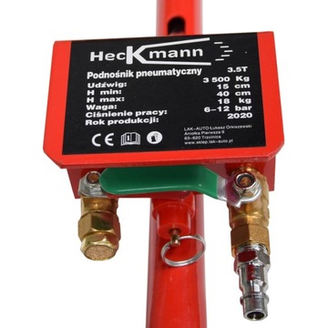 ПНЕВМАТИЧЕСКИЙ ПОДЪЕМНИК HECKMANN 15-40 см СНЕГОВИК 3,5 Т РЕЗИНОВАЯ ЛЯГУШКА