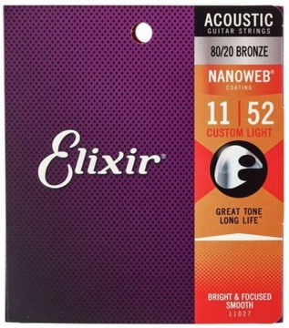Struny Elixir NanoWeb 11-52 Brąz 80/20 11027