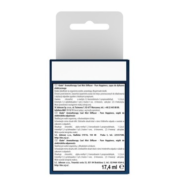 ZAPAS DO DYFUZORA ELEKTRYCZNEGO GLADE AROMATHERAPY OLEJEK PURE HAPPINESS