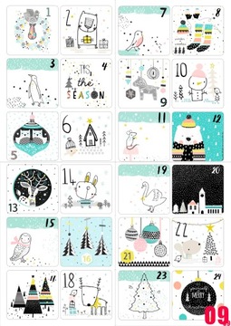 РОЖДЕСТВЕНСКИЕ НАКЛЕЙКИ АДВЕНТ-КАЛЕНДАРЬ А4 выкройки