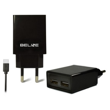 Beline Ład. siec. 2xUSB + USB-C 2A czarna/black