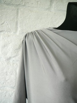 Srebrna długa drapowana sukienka - 38 M - Mango