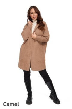 172_ ПАЛЬТО АЛЬПАКА с капюшоном, ДЛИННЫЙ oversize