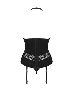 Корсет и стринги Obsessive Serafia черный XL/2XL