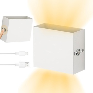 LAMPA ŚCIENNA LED WEWNĘTRZNA BEZPRZEWODOWA ŚCIEMNIANA KINKIETY